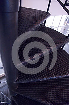 Detail of a metal spiral stairs