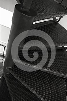 Detail of a metal spiral stairs