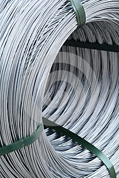 Detail on a metal wire roll