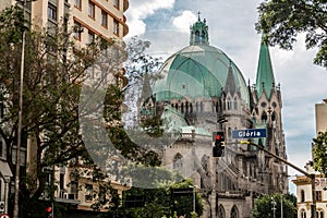 Detail of the Metropolitan Cathedral, in Sao Paulo, Brazil.