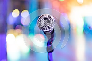 Detail of microphone with blurred