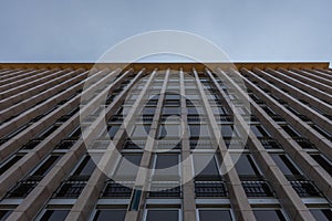 Detail of a mid-19th century skyscraper with large windows