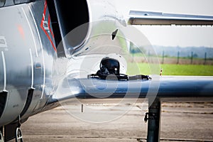 Detail of military fighter photo