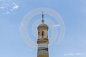 Detail of a minaret of the Id Kah Mosque in the city of Kashgar, Xinjiang