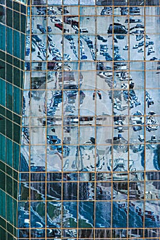 Detail on a modern architecture building in Doha