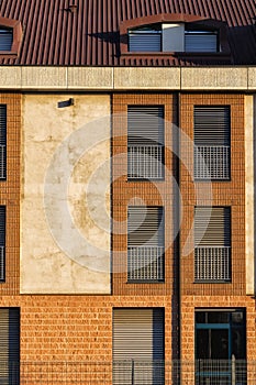 Detail of a Modern Building's Facade