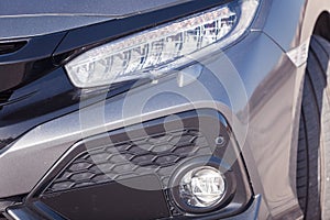 Detail of a modern car. Head light