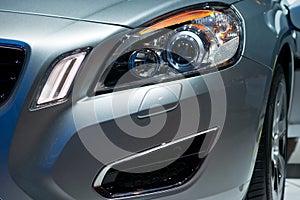 Detail of a modern car with headlight