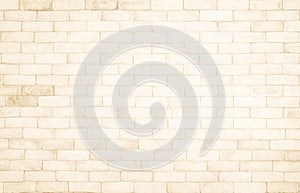 Detail of modern cream brick wall background photo. Brown light brick wall texture background for stone tile block painted in
