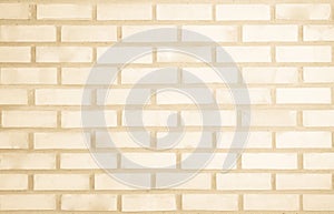 Detail of modern cream brick wall background photo. Brown light brick wall texture background for stone tile block painted in