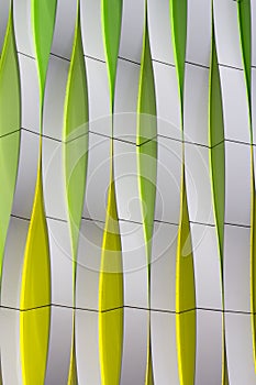 Detail of a modern facade with curved elements