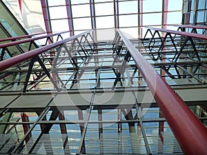 Detail of a modern glass facade