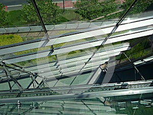 Detail of a modern glass facade