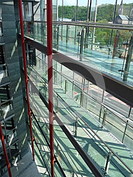 Detail of a modern glass facade