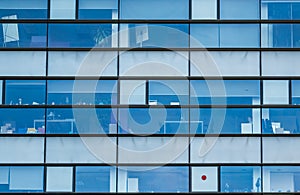 Detail of a modern office building. Glass building in the center of Bucharest