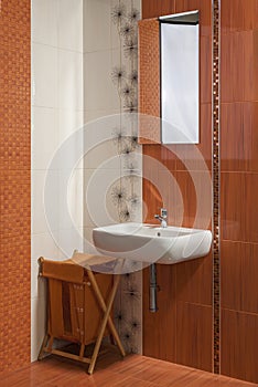 Detail of modern private bathroom interior