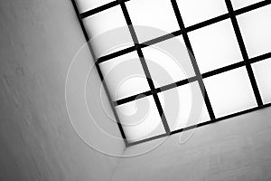 Detail of a modern skylight roof with grids photo