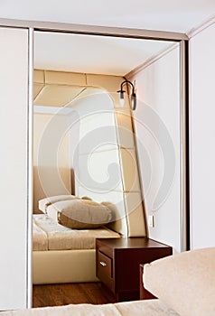 Detail of modern style bedroom interior