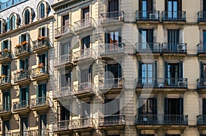 Detail of modernist residential building in Born, Barcelona, Spain.