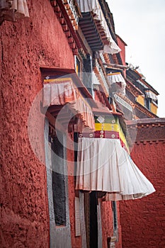 Detail of monastery in Gyantse town, Gyantse County, Shigatse Prefecture, Tibet Autonomous Region