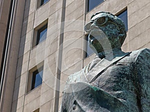 Detail of monument to Chilean statesman and political figure. Sa