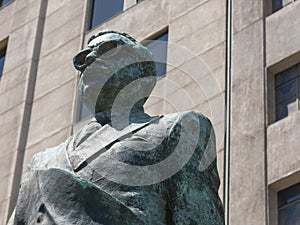 Detail of monument to Chilean statesman and political figure. Sa