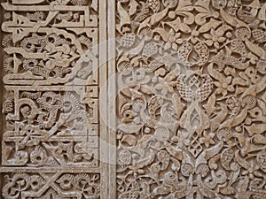 Detail of Moorish Art and Architecture at Alhambra