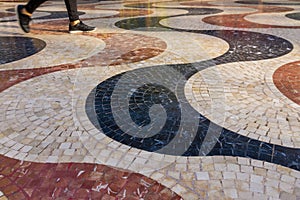 Detail of mosaic floor in walk photo