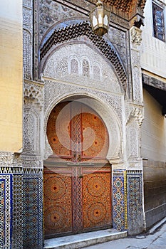 Detail of Mosque Sidi Ahmed Tijani in Fez, Morocco