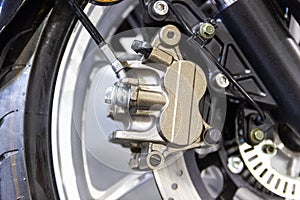 Detail Motorcycle brake disc is part of the motorcycle