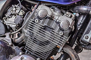 Detail of motorcycle engine.