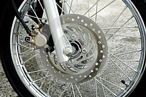 Detail of motorcycle wheel