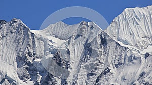 Detail of mount Gangchenpo, Nepal. Scene in the Langtang National Park.