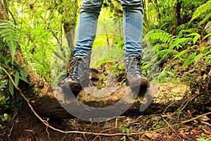 Detail of muddy boots in the highlands close to Boquete village, Panama.