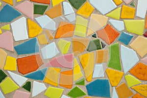 Detail of a multicolored glass mosaic