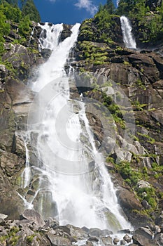 Detail of Nardis waterfalls, val di