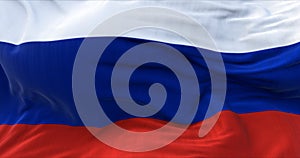 Detail of the national flag of Russia flying in the wind