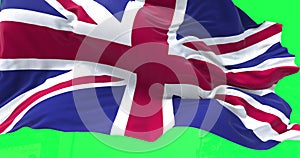Detail of the national flag of the United Kingdom flying in the wind
