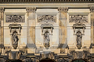 Detail of a neoclassic facade in Dresden, Germany photo