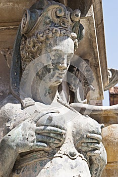 Detail of Neptune Fountain in Bologna