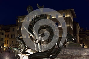 Detail of the Neptune fountain at Piazza della Signoria in Florence