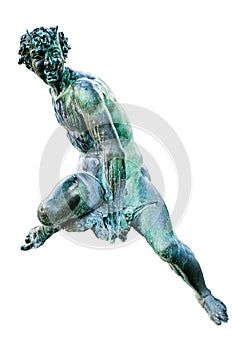 Detail of Neptune Fountain on white background, Florence