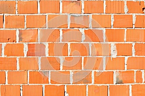Detail of new brick wall