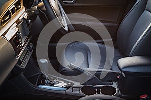 Detail of new modern car interior