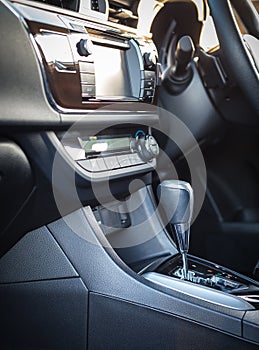 Detail of new modern car interior