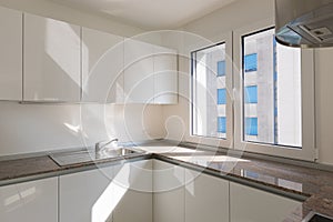 Detail of new modern kitchen corner photo