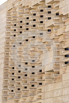 Detail of the New Parliament building Republic Street Valletta Malta