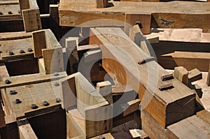 Detail of noria (wooden-wheel) photo