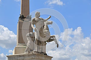 Detail of obelisk in Piazza del Quirinale