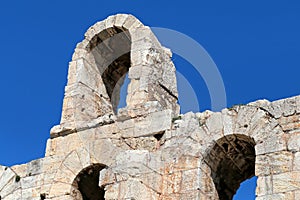 Detail of the Odeon of Herodes Atticus, Greece.